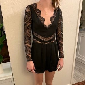 Paradise Stars Long Sleeve Lace Romper